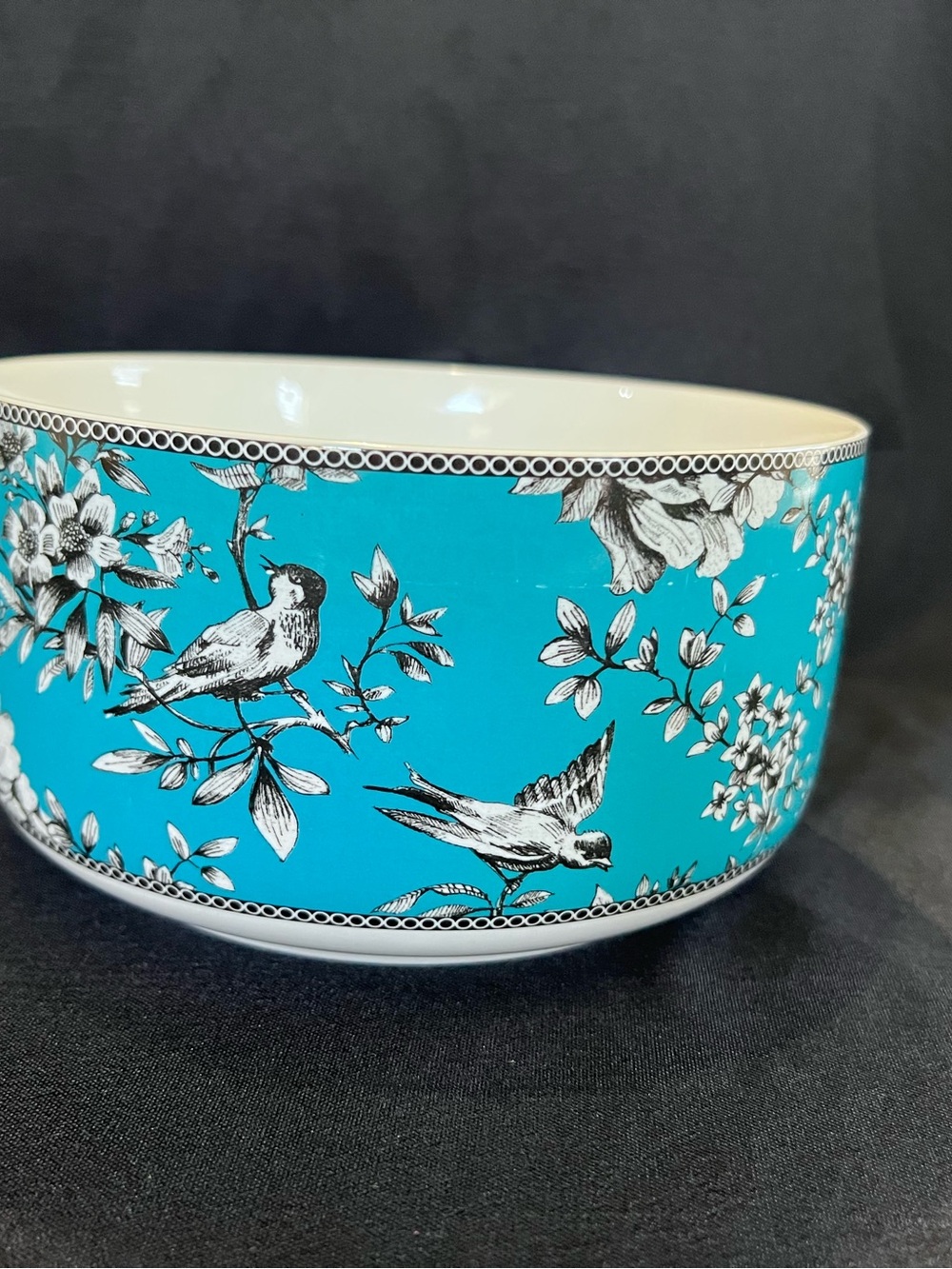 Turquoise Bird & Floral Bowl dinnerware